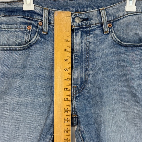 Levi's 512 Mens 33 Waist by 32 Length Slim Taper Jeans Faded Blue Zip Fly Big E - Picture 4 of 11